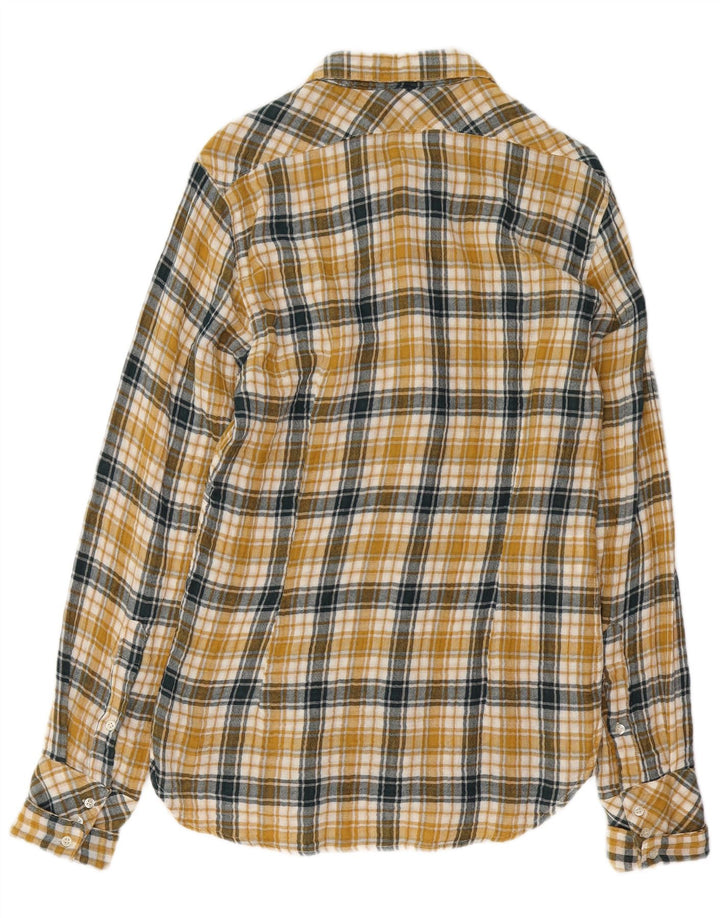 Cycle Mens Shirt Large Yellow Check Cotton