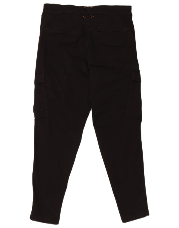 Jack & Jones Mens Slim Crop Cargo Trousers W28 L25 Black Cotton