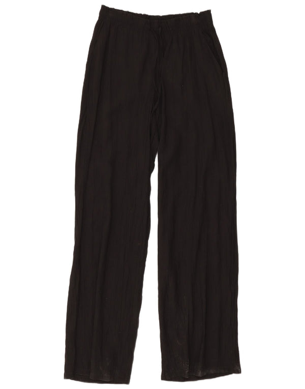 Zara Mujer Pantalones Casuales Rectos Small W26 L30 Viscosa Negra