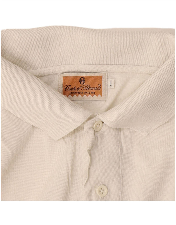 Conte of Florence Mens Polo Shirt Large White