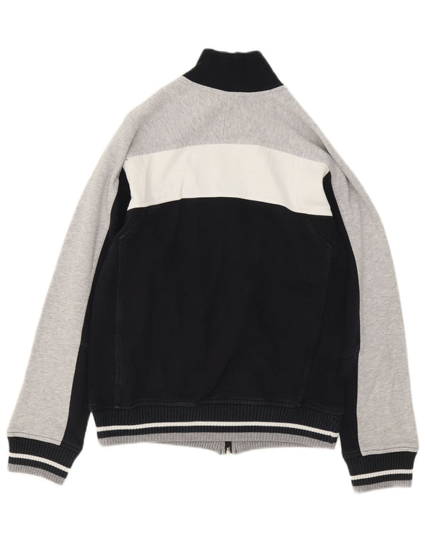 Diadora Womens Tracksuit Top Jacket UK 10 Small Black Colourblock Cotton