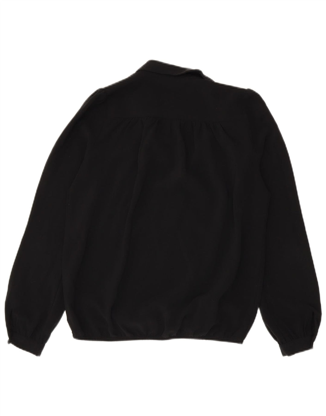 Sisley Womens Long Sleeve Oversized Blouse Top UK 6 XS Black Polyester