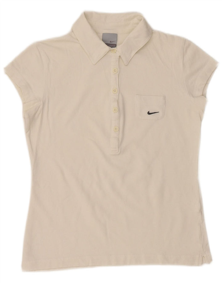 Nike Womens Crop Polo Shirt UK 10/12 Medium White