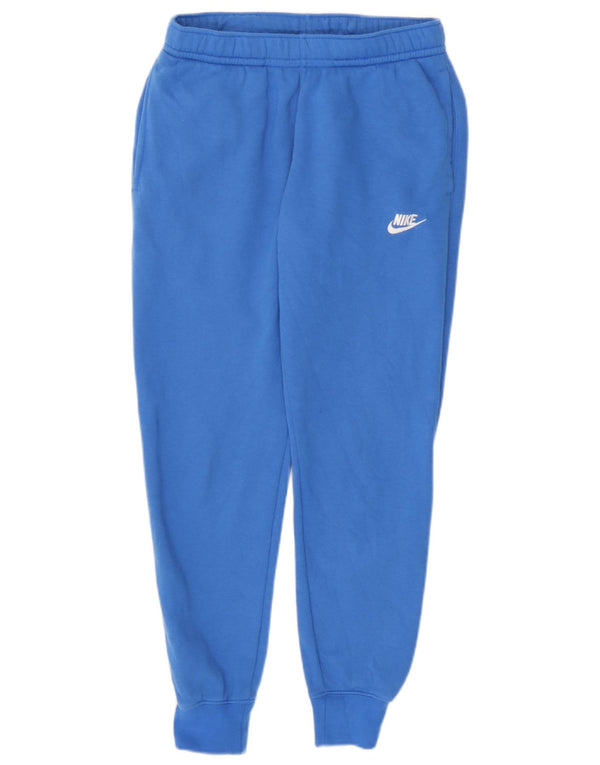 Nike Womens Tracksuit Trousers Joggers UK 10 Small  Blue Cotton