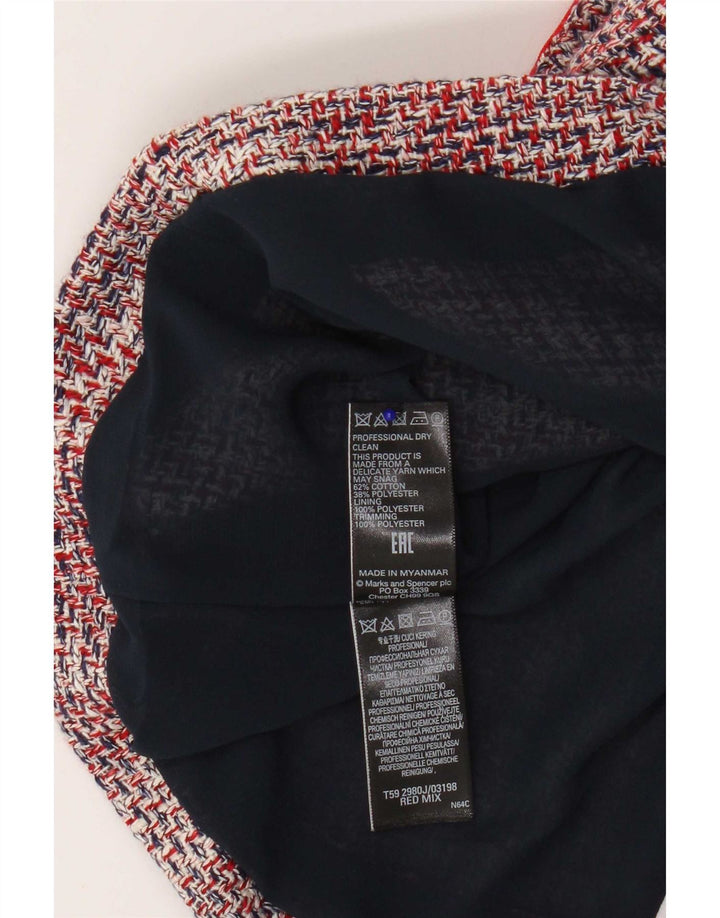 Jachetă pentru femei Marks & Spencer Crop Blazer UK 12, bumbac cu pete roșii medii