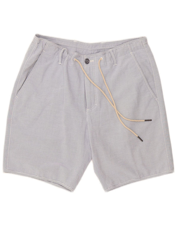 Massimo Dutti Herre Chino Shorts EU 42 Large W32 Blue Pinstripe Bomuld