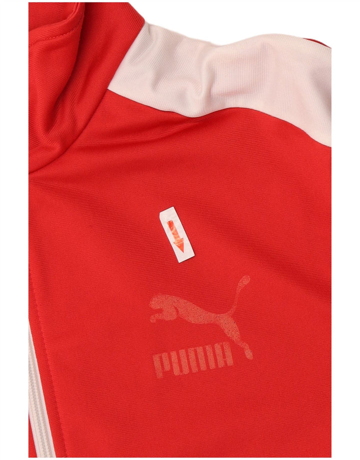 Puma Chaqueta de chándal para hombre con bloques de color rojo medio Poliéster