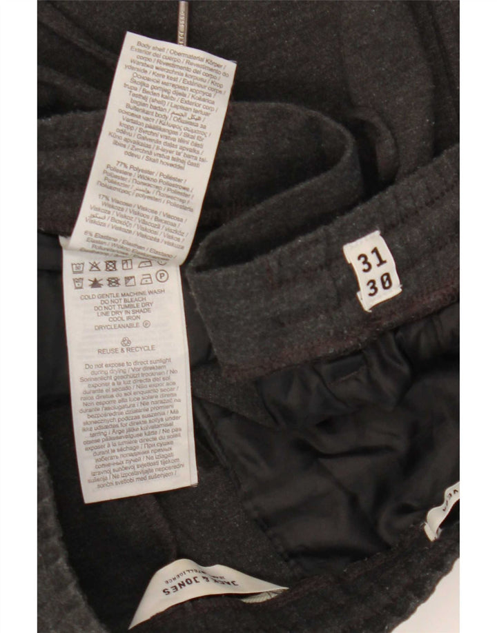 Calças cortadas masculinas Jack & Jones W31 L24 poliéster cinza