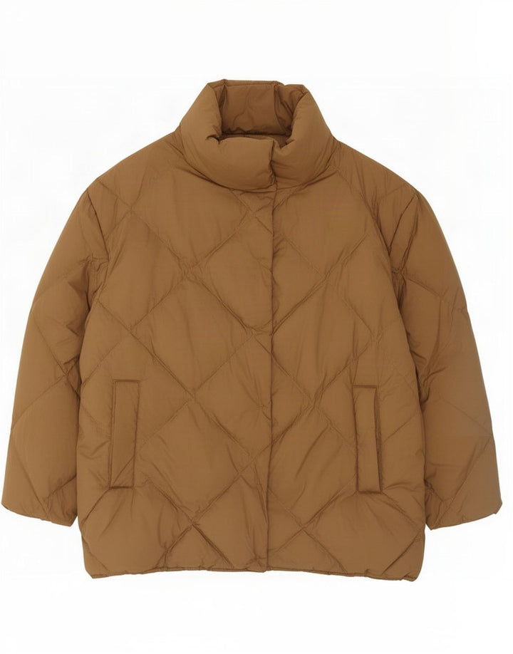 Marks & Spencer Womens Oversized Padded Jacket UK 16 Large Brown Polyester