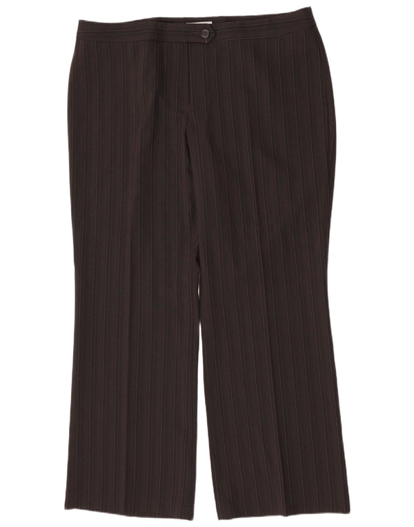 Spodnie garniturowe damskie Marks & Spencer UK 20 2XL W40 L30 Brązowe paski