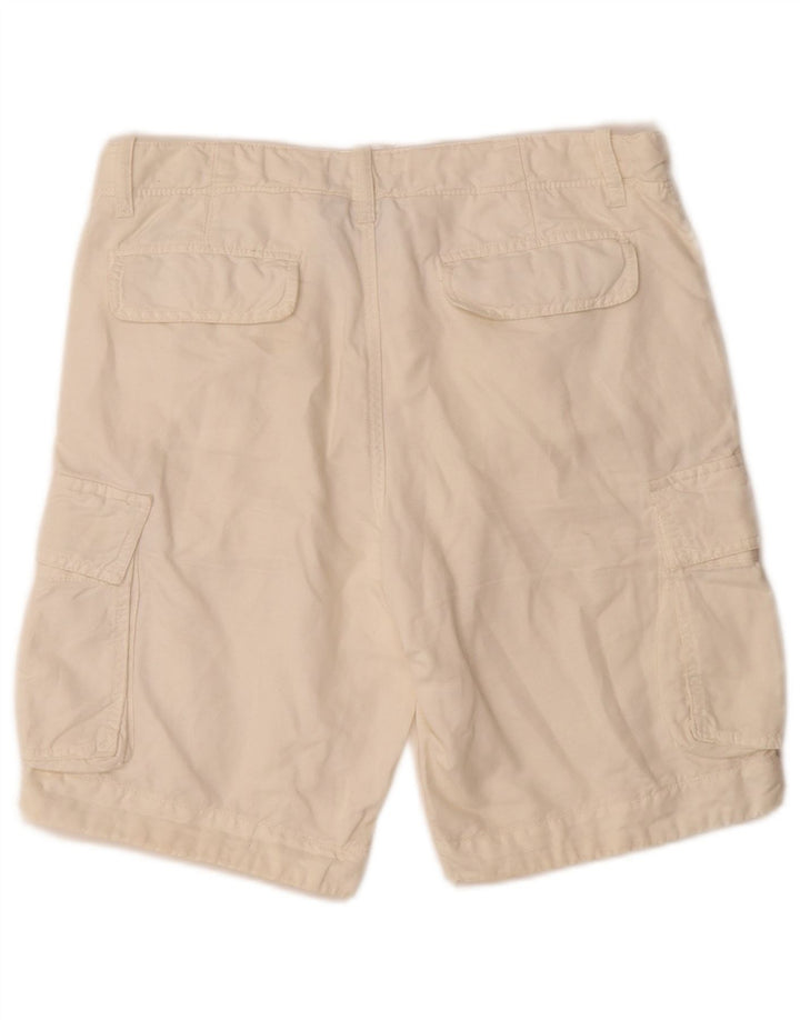 Woolrich Mens Penn-Rich Graphic Cargo Shorts Small W29  Off White Linen