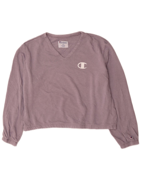 Champion Womens Oversized Sweatshirt Jumper UK 18 XL Purple Cotton