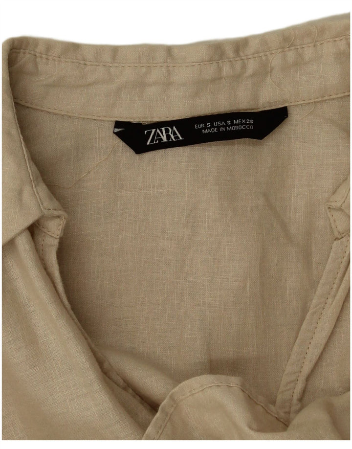 Zara Womens A-Line Dress UK 10 Small Beige
