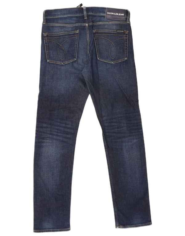 Calvin Klein Mens Slim Jeans W32 L32 Navy Blue Cotton