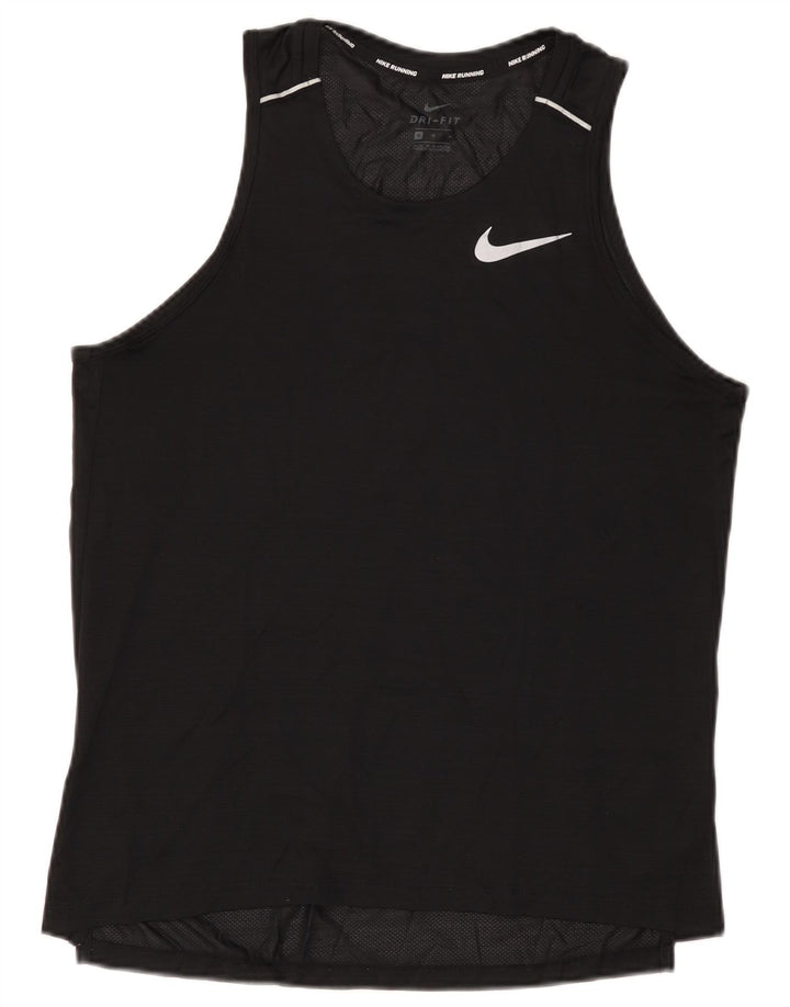 Nike Womens Dri Fit Vest Top UK 14 Medium Black Polyester