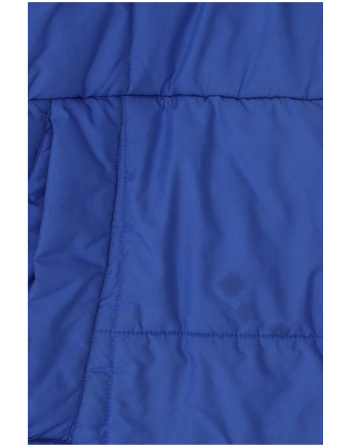 Adidas Boys Hooded Padded Jacket 15-16 Years Blue Colourblock Polyester