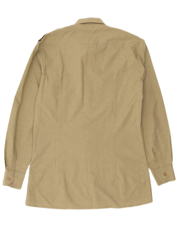 Luciano Soprani Mens Military Shirt Size 16 41 Large Khaki