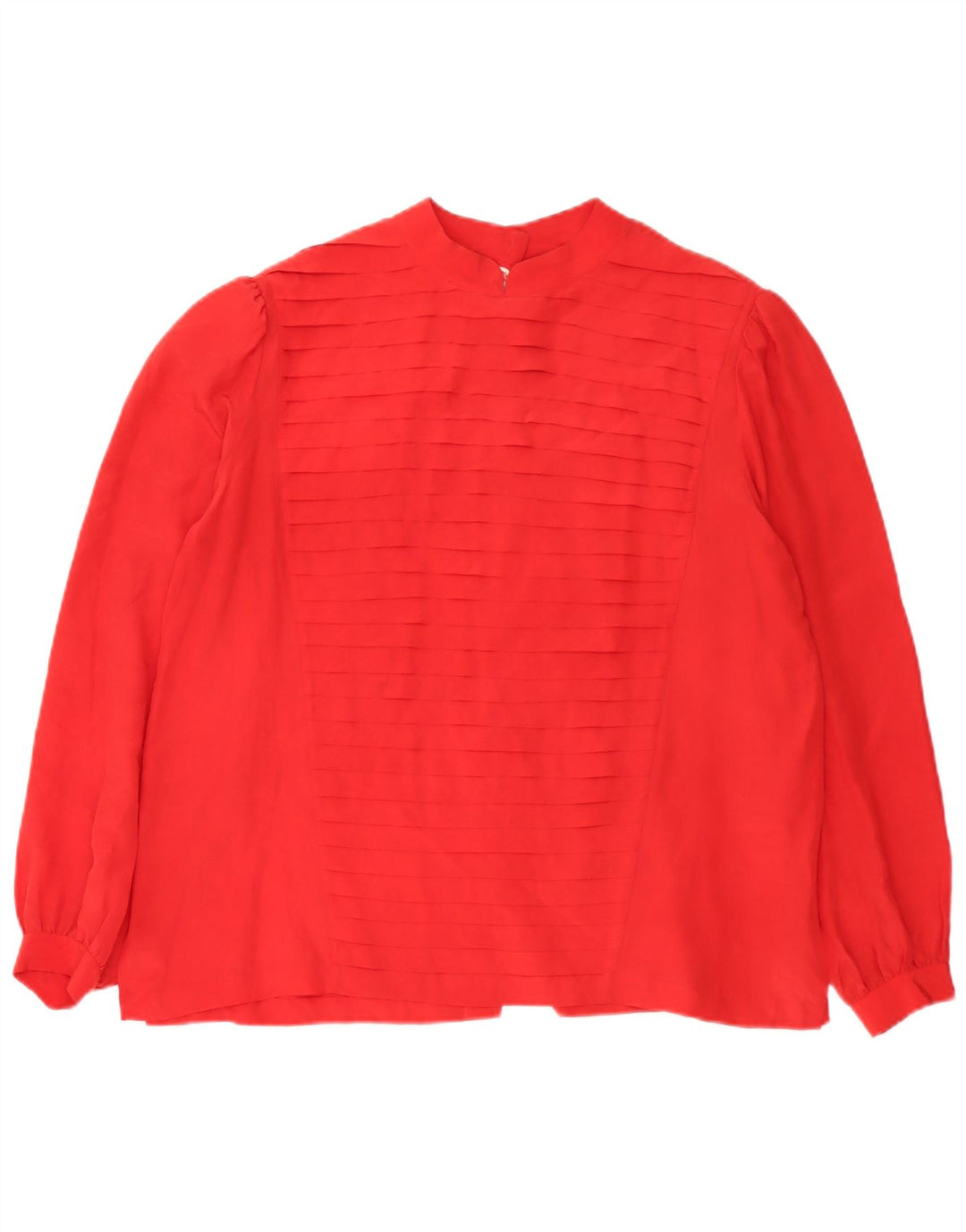 Vintage mujer camisa blusa EU 42 seda roja grande