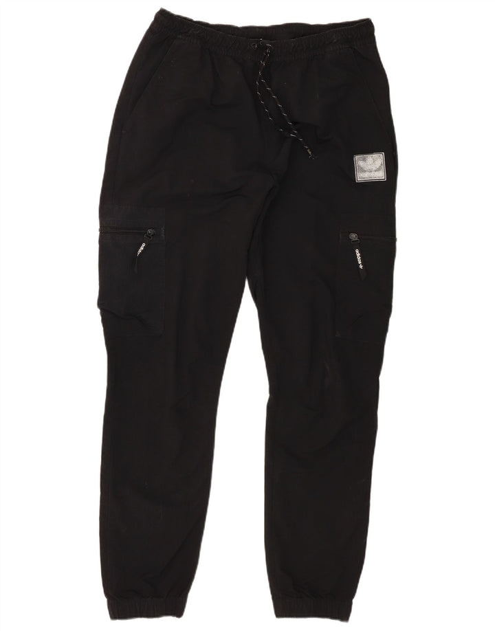 Adidas Mens Joggers Cargo Trousers Medium W32 L29 Black Nylon