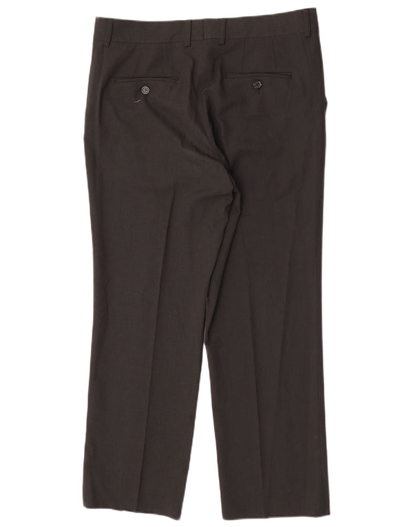 Pantaloni da abito dritti da uomo Zara EU 44 Large W34 L27 Poliestere nero