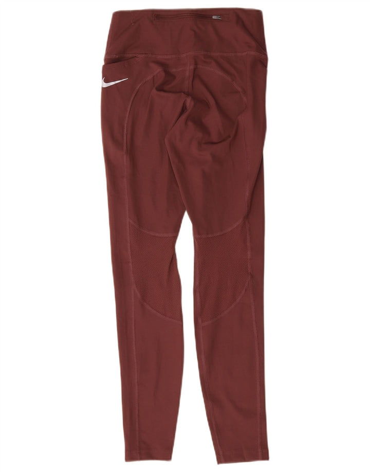 Nike Womens Dri Fit Leggings UK 8 Small  Burgundy