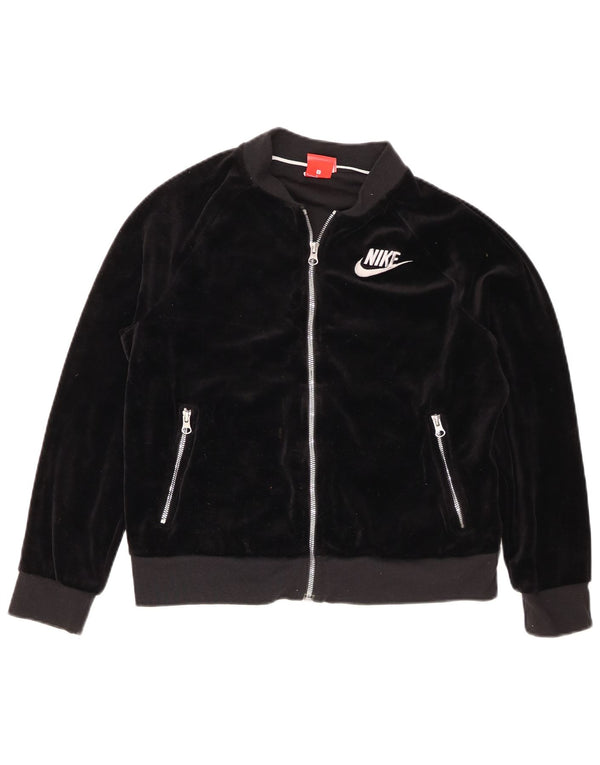 Nike - Chaqueta de chándal de terciopelo extragrande para mujer, talla S, color negro