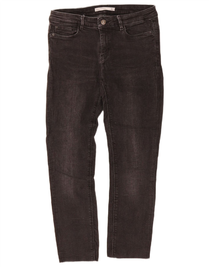 ZARA Womens Slim Fit Cropped Jeans EU 40 Medium W28 L24 Black
