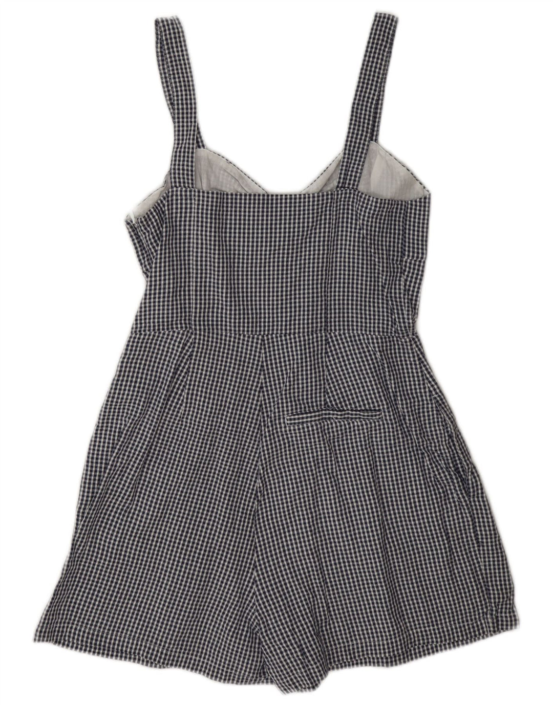 Jack Wills Womens Sleeveless Regular Playsuit UK 10 Small Blue Check Cotton