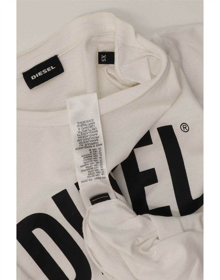 Diesel Mens Graphic T-Shirt Top XS White Cotton