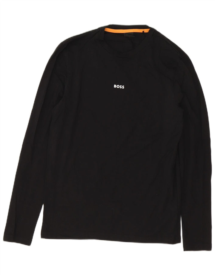 Hugo Boss Mens Top Long Sleeve Small Black Cotton