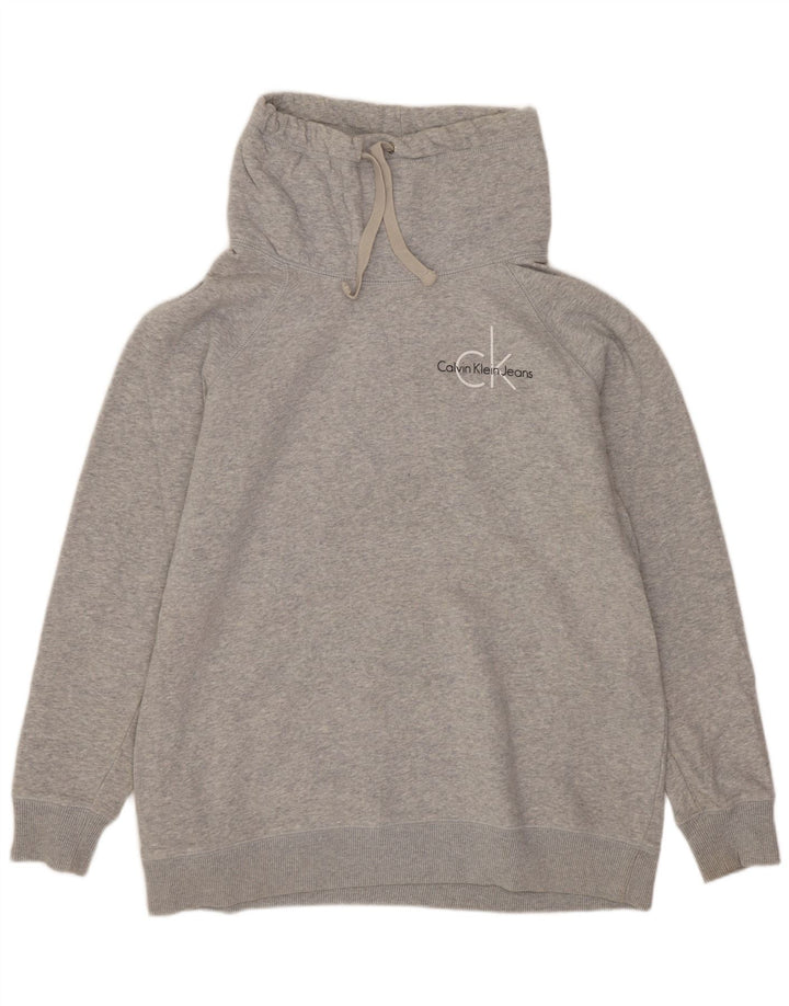 CALVIN KLEIN JEANS Womens Sweatshirt Jumper UK 14 Medium Grey Flecked
