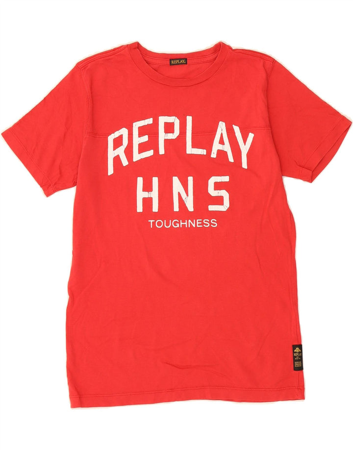 REPLAY Boys Graphic T-Shirt Top 11-12 Years  Red Vintage Replay and Second-Hand Replay from Messina Hembry 