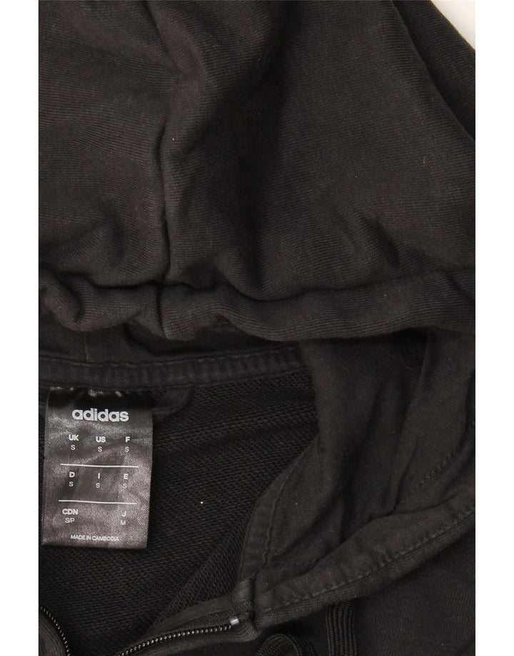 ADIDAS Mens Zip Hoodie Sweater Small Black Cotton Vintage Adidas and Second-Hand Adidas from Messina Hembry 
