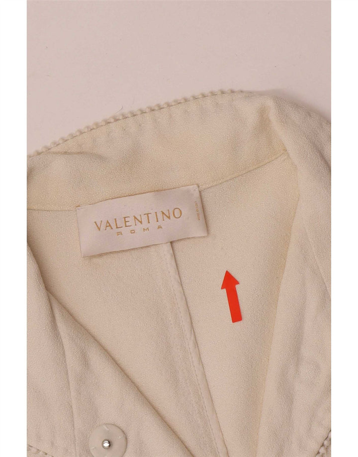 Valentino Γυναικείο Μπουφάν Blazer Crop 1 Button IT 44 Medium Off White Βαμβακερό