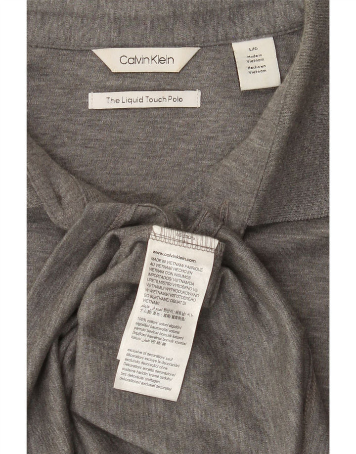 CALVIN KLEIN Mens Polo Shirt Large Grey Cotton Vintage Calvin Klein and Second-Hand Calvin Klein from Messina Hembry 