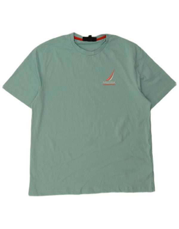 T-shirt grafica da donna Nautica Top UK 16 grande cotone verde