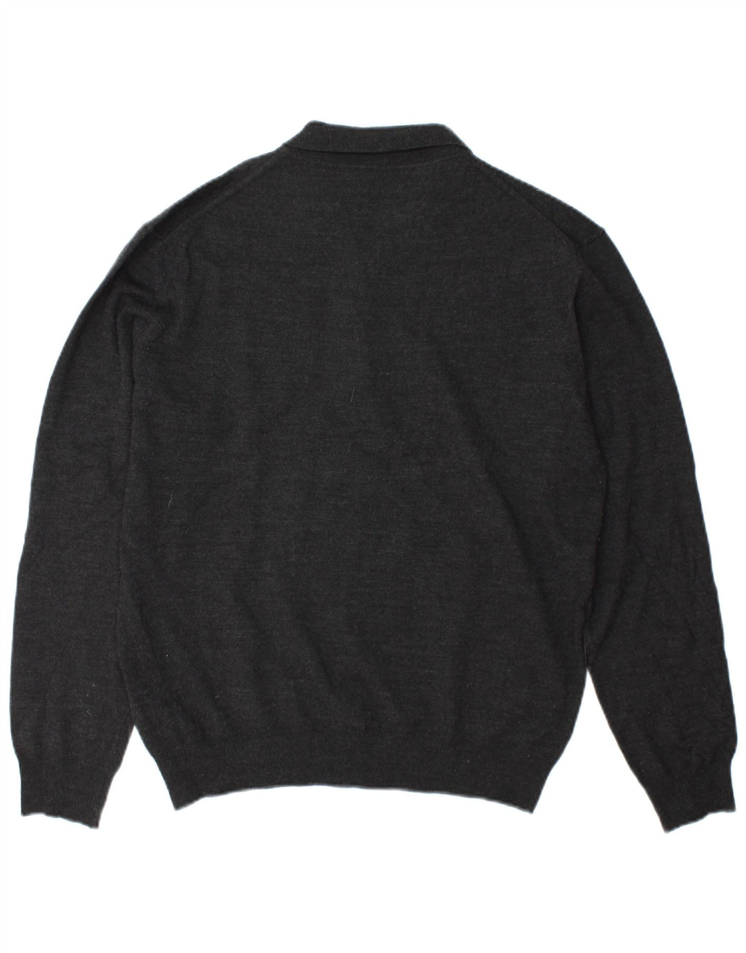 Marks & Spencer Mens Tailored Fit Polo Neck Jumper Sweater Large Grey Wool