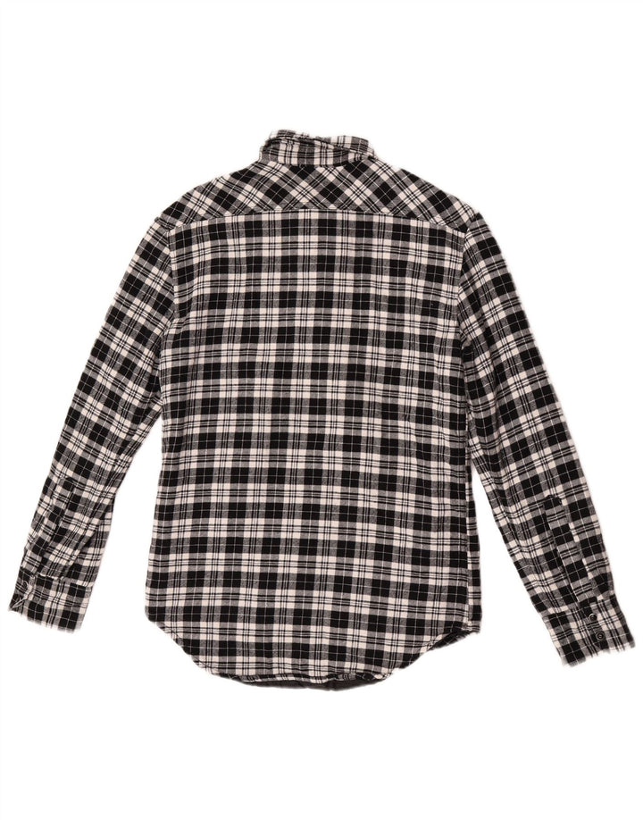 Zara Mens Lumberjack Flannel Shirt Small Black Check Cotton