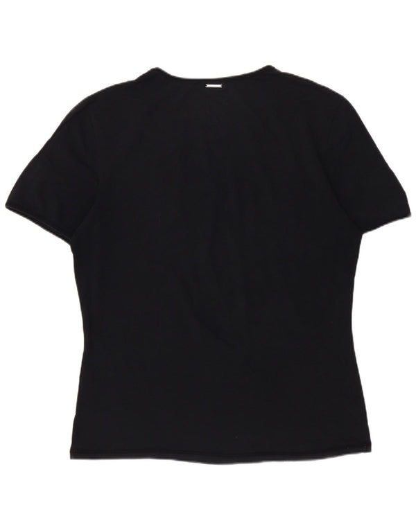 Женская футболка Hugo Boss Top UK 12, средний черный хлопок