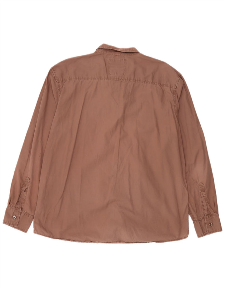 Vintage herreskjorte XL brun bomuld