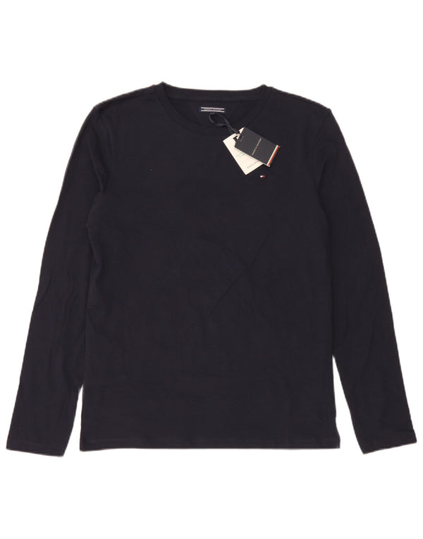Tommy Hilfiger Boys Top Long Sleeve 15-16 Years Navy Blue Cotton