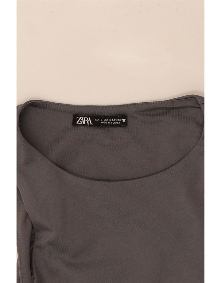 ZARA Womens Sleeveless Bodysuit UK 8 Small Grey Vintage Zara and Second-Hand Zara from Messina Hembry 