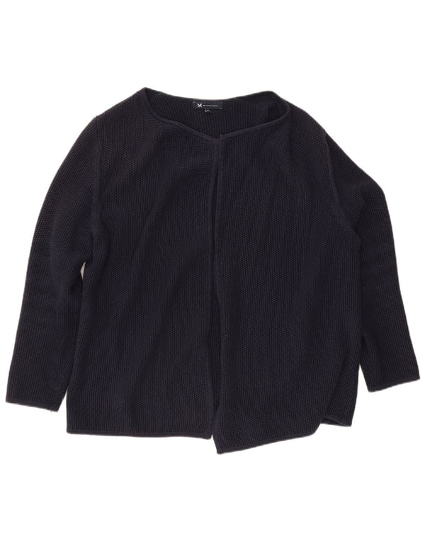 Crew Clothing Womens Open Cardigan Sweater UK 18 XL Navy Blue Cotton