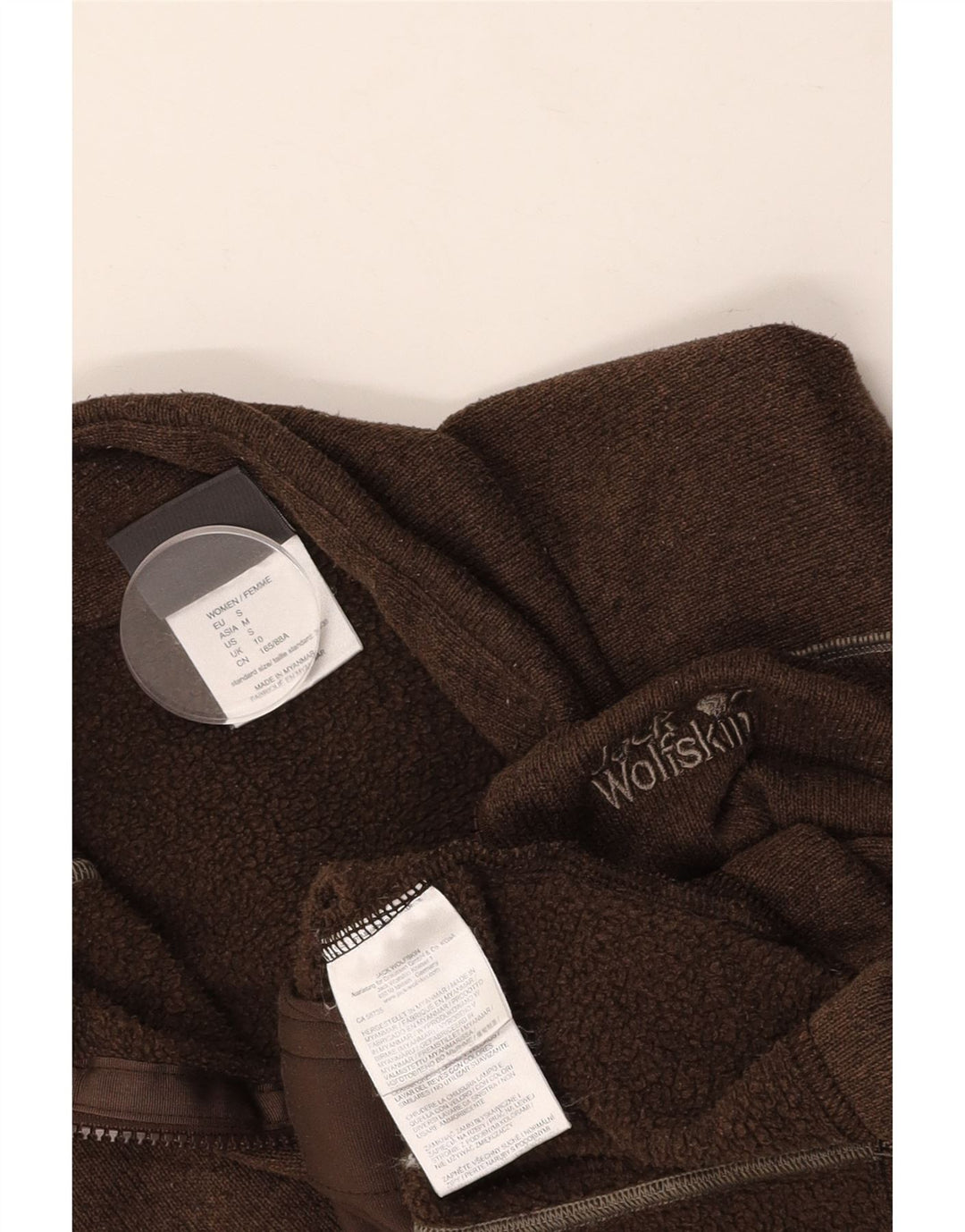 JACK WOLFSKIN Womens Tracksuit Top Jacket UK 10 Small Brown Polyester