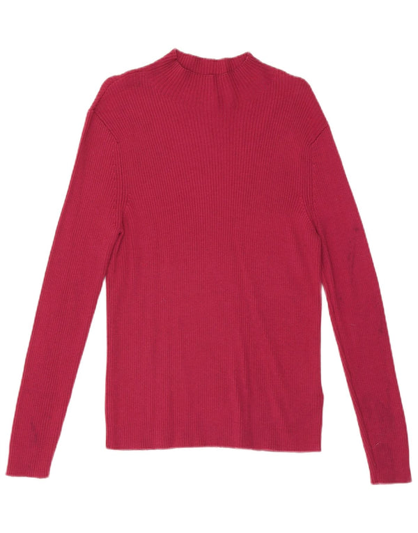 Marks & Spencer Womens Turtle Neck Jumper Sweater UK 14 Medium Pink
