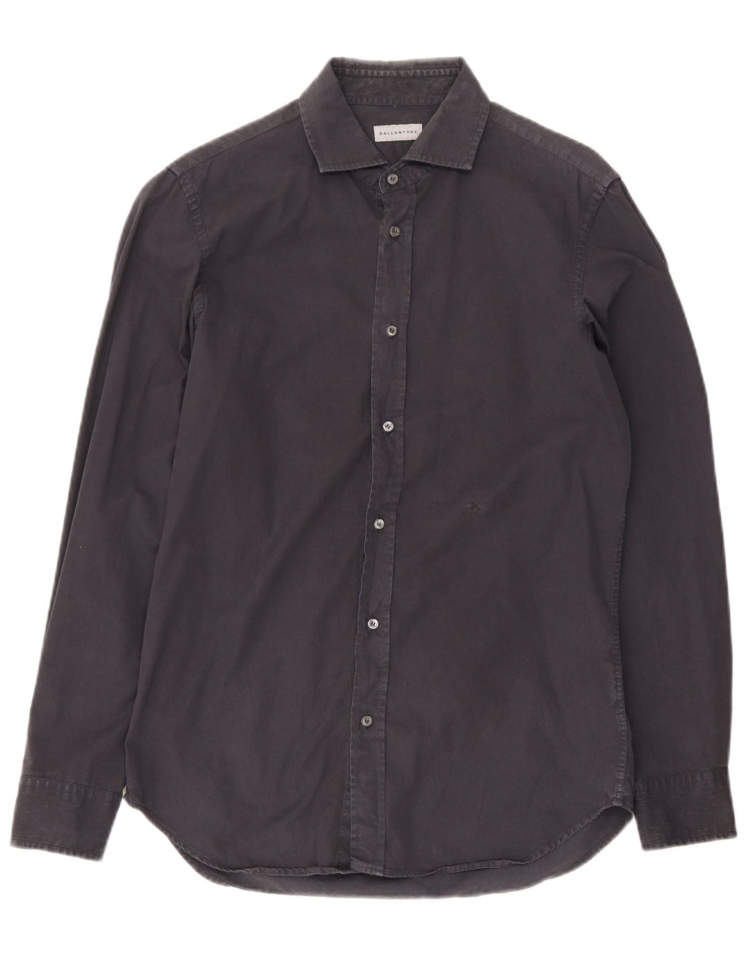 Ballantyne Mens Shirt Size 15 1/2 Medium Navy Blue Cotton