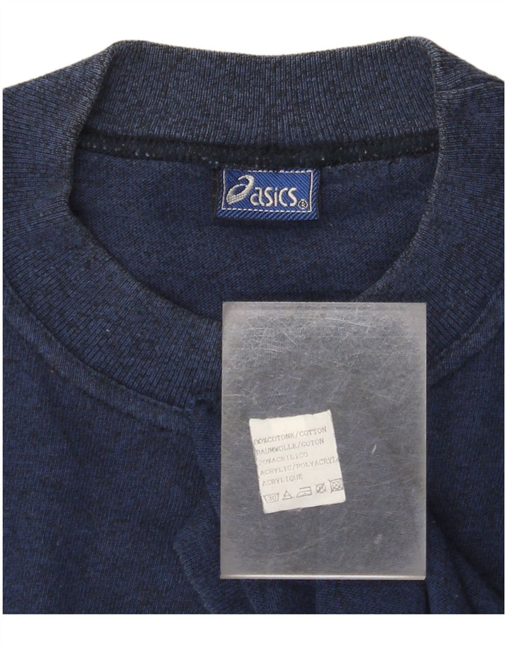 T-shirt grafica ASICS da uomo, top in cotone color block medio blu navy