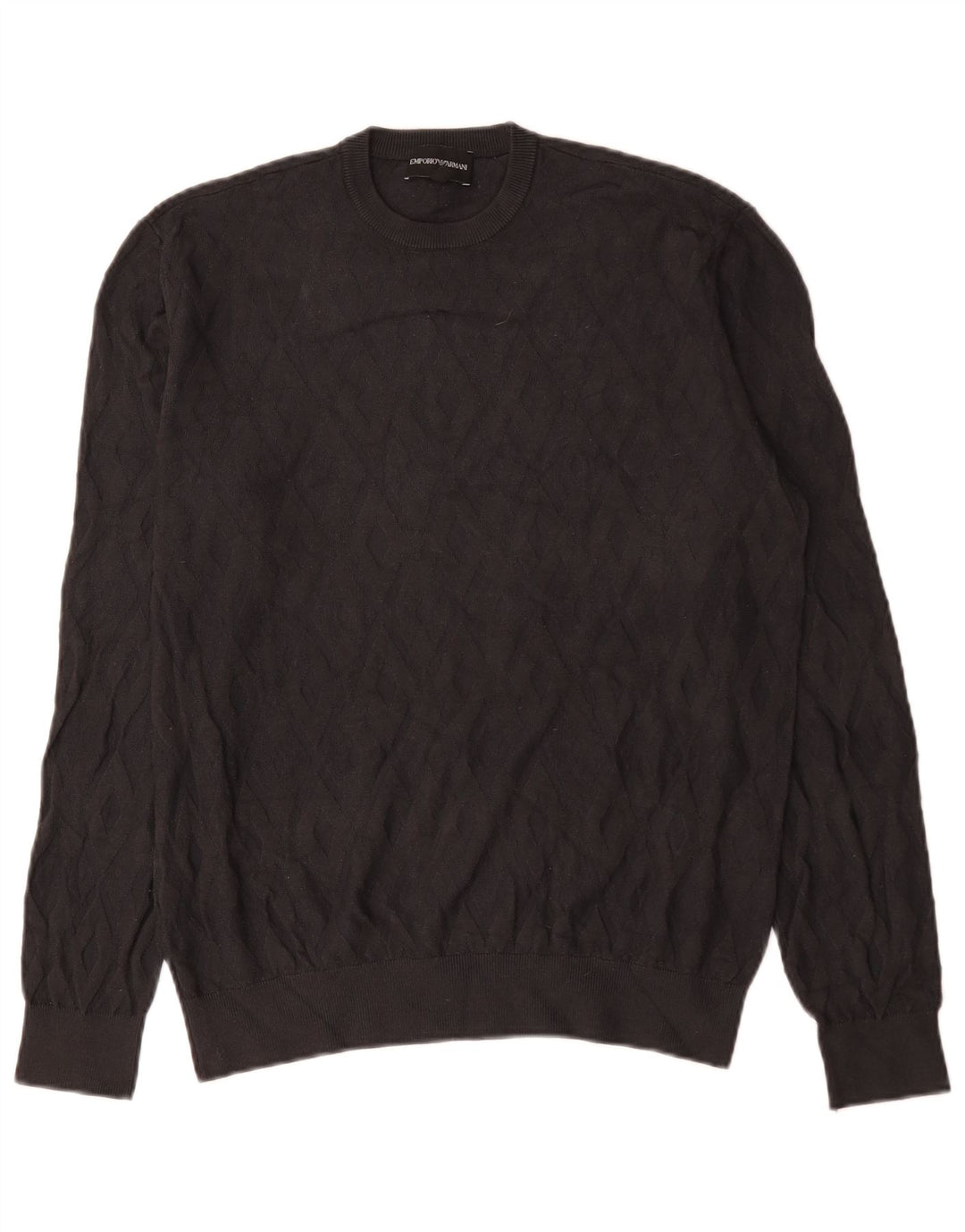 Emporio Armani Mens Crew Neck Jumper Sweater Medium Grey Viscose