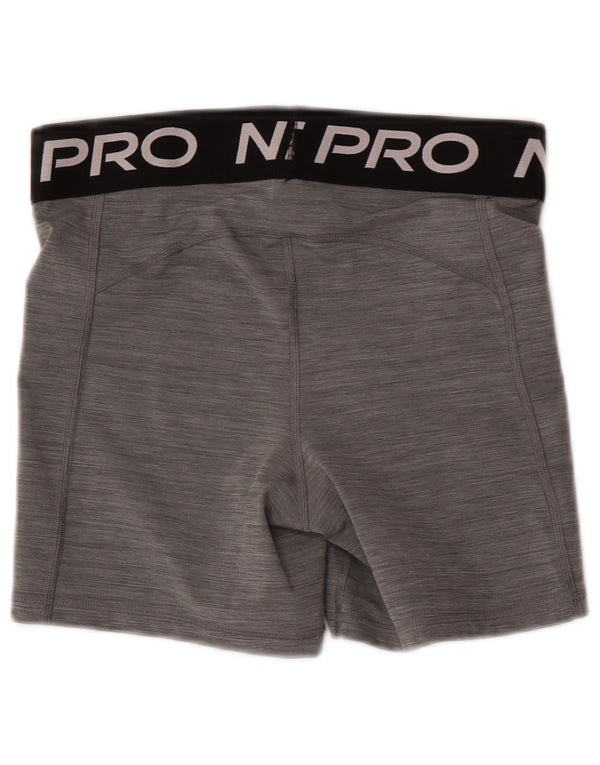 Nike Dame Dri Fit grafiske sportsshorts UK 12 Medium Grey Colourblock
