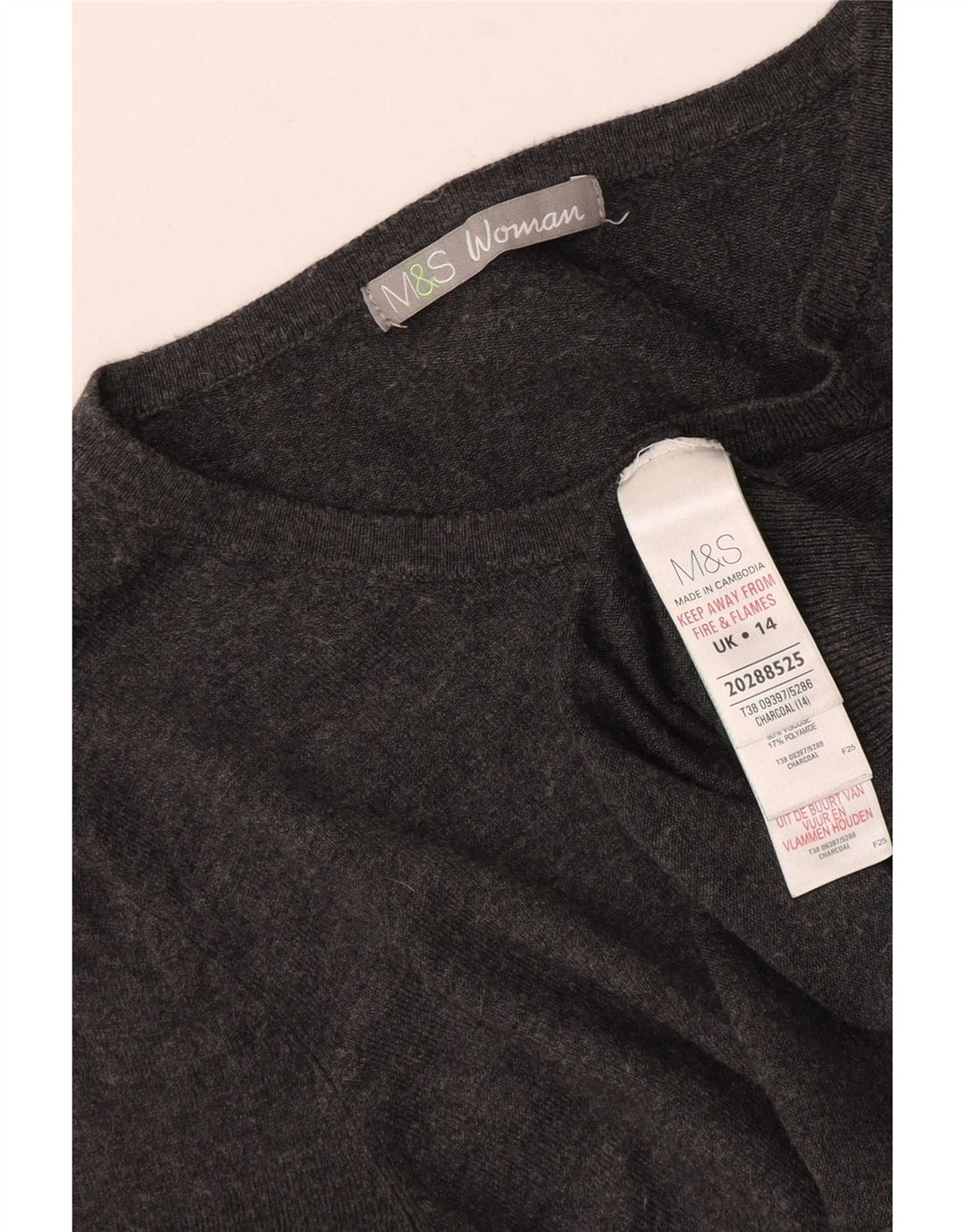 Maglione cardigan da donna Marks & Spencer UK 14 Viscosa grigio medio